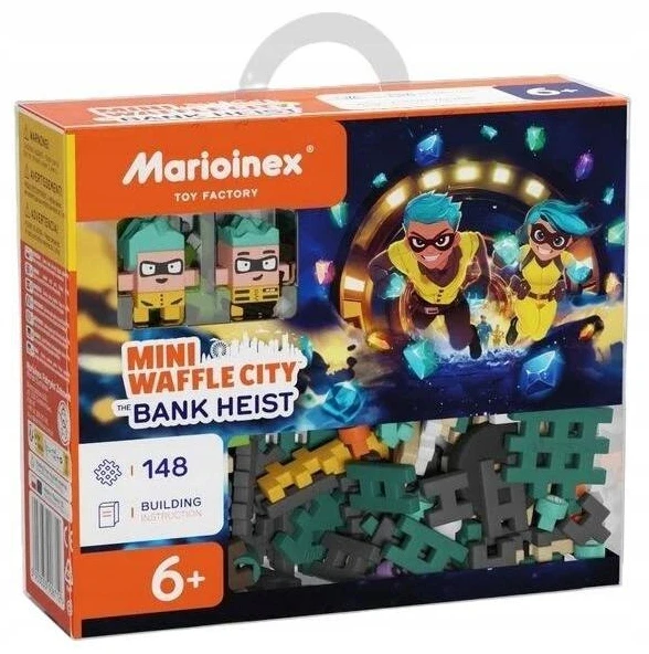MARIOINEX Mini Waffle City banko apiplėšimo kaladėlės, 148 dalys