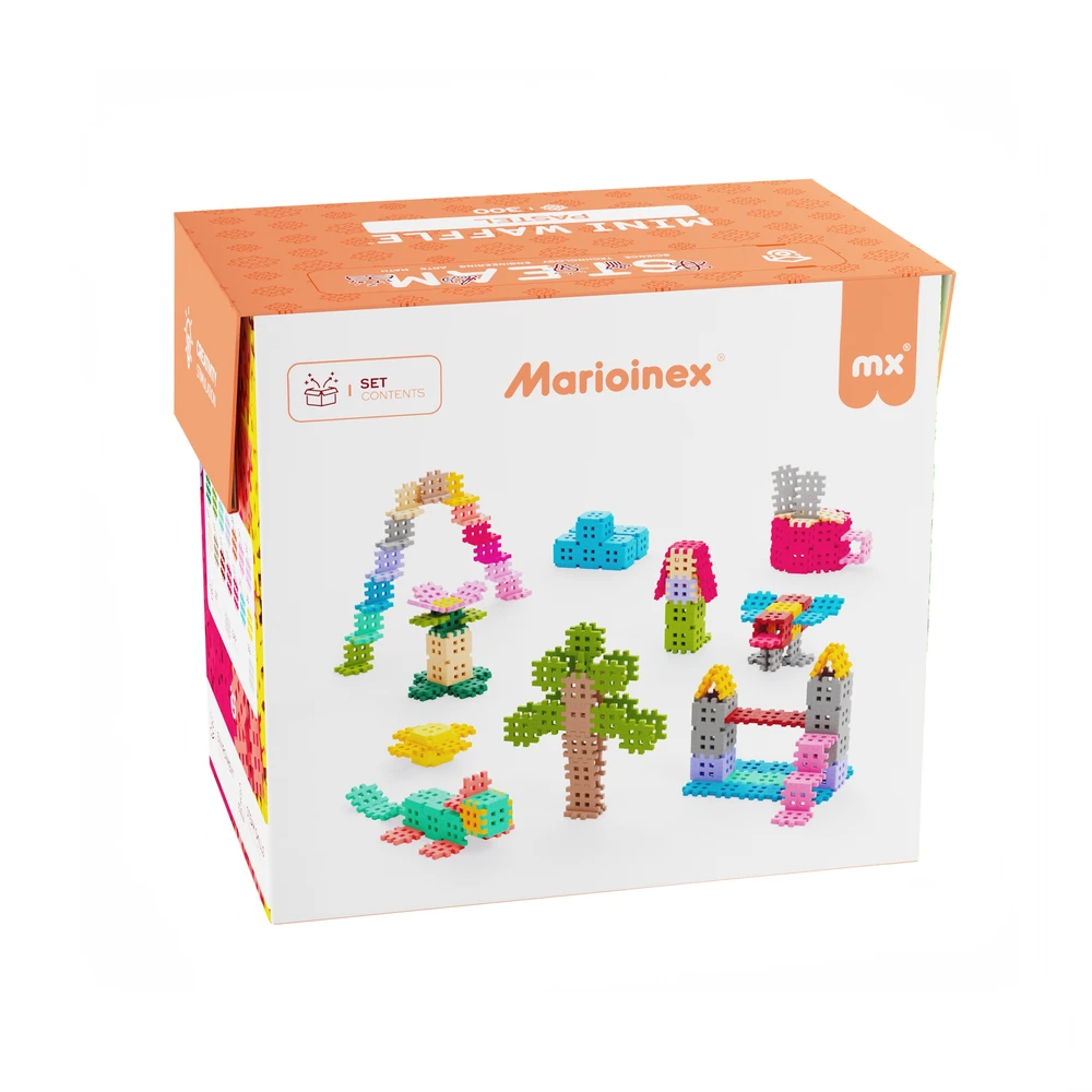 Marioinex Mini Waffle Pastel blokeliai 350 elementų