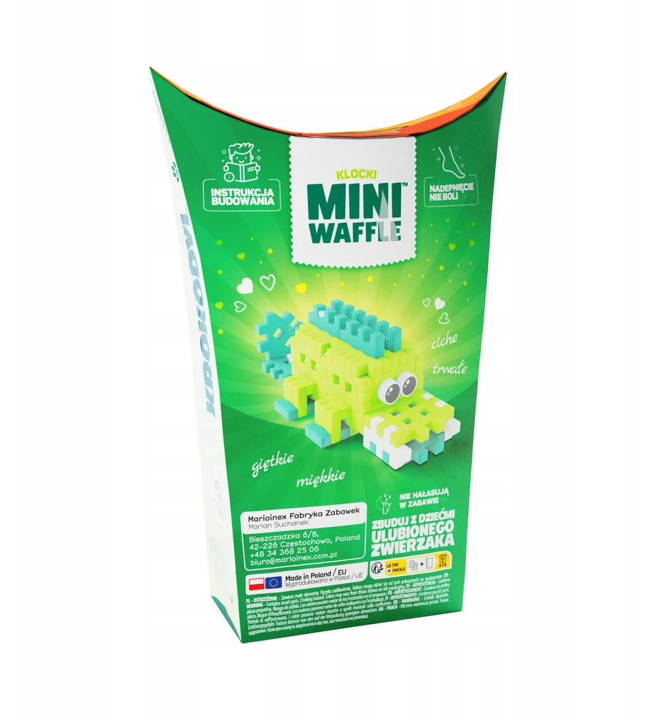 Marioinex Mini Waffle Pocket Pets 4 rinkinys: Krokodilas, Papūga, Medūza, Šikšnosparnis