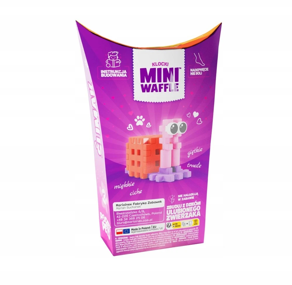 Marioinex Mini Waffle Pocket Pets - Statybiniai kaladėlių rinkinys "sraigė"