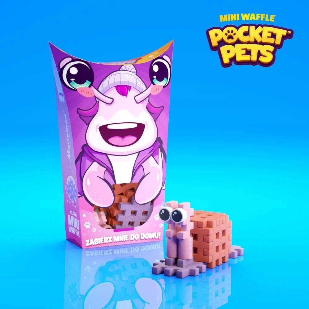 Marioinex Mini Waffle Pocket Pets - Statybiniai kaladėlių rinkinys "sraigė"