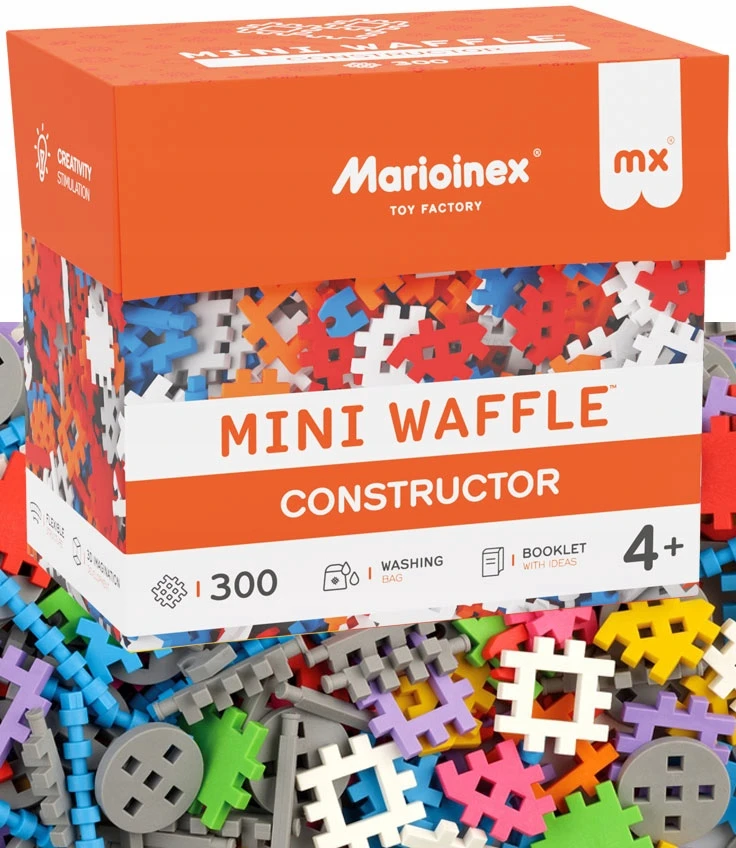 Marioinex Wafle Mini: 300 detalių konstruktorius vaikams