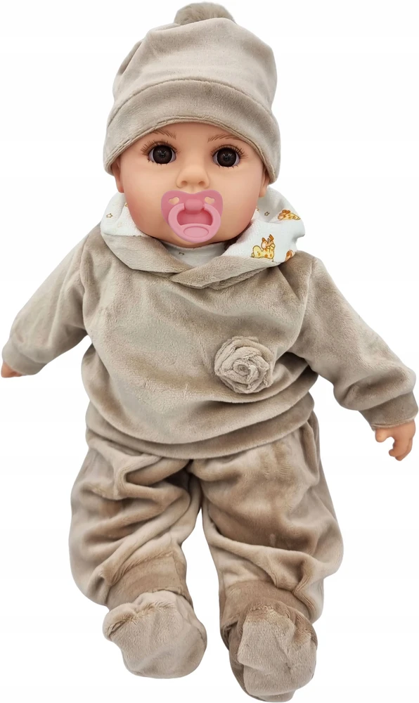 MarioToys LĖLĖS KŪDIKLIS KALBA IR DAINUOJA LENKŲ KALBA 45cm + čiulptukas + buteliukas_742