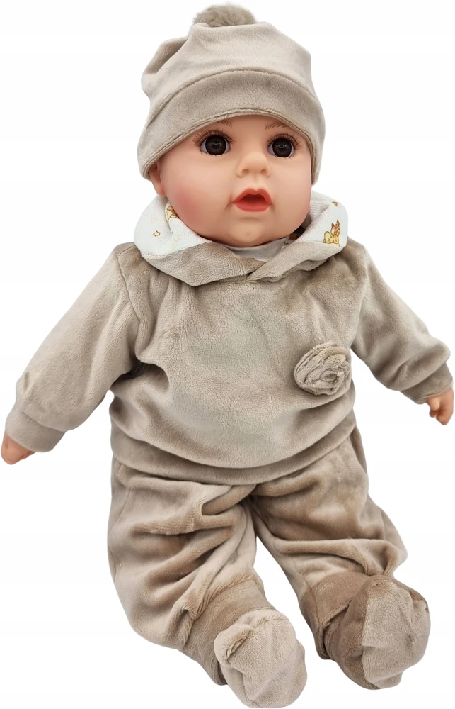 MarioToys LĖLĖS KŪDIKLIS KALBA IR DAINUOJA LENKŲ KALBA 45cm + čiulptukas + buteliukas_742