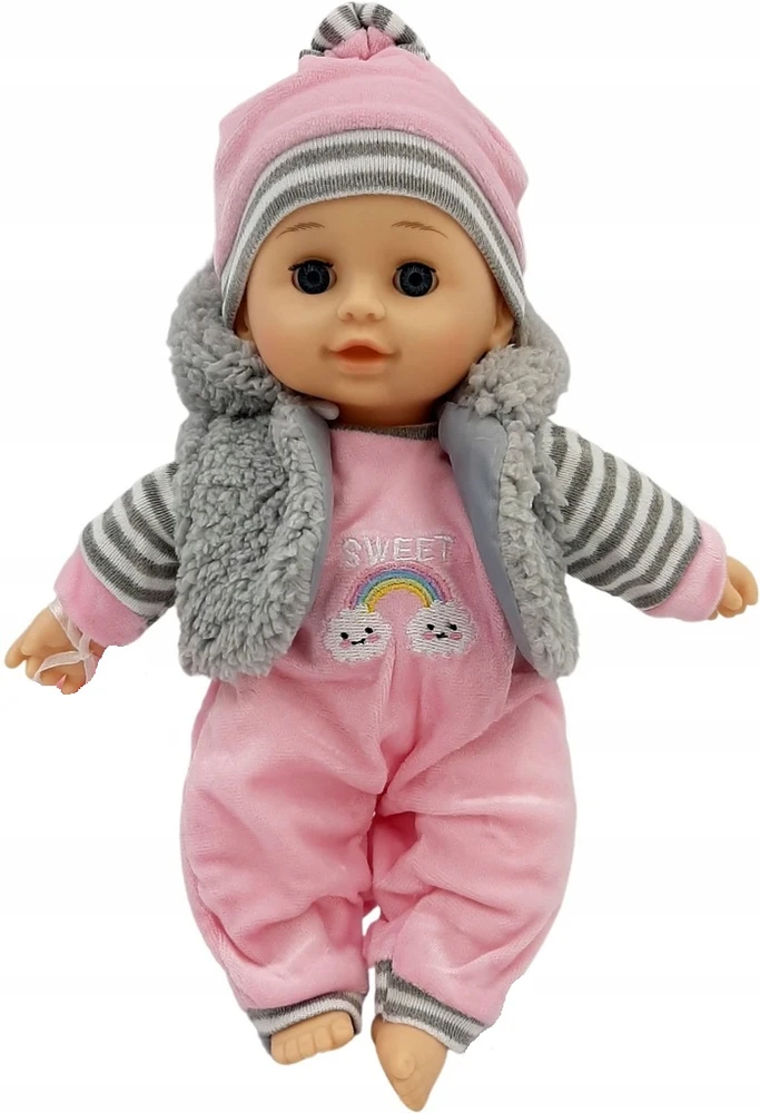 MarioToys LĖLIŲ VEŽIMĖLIS, NEŠYKLĖS, KREPŠELIS, PATALĖS + DAININGAS KŪDIKLIS