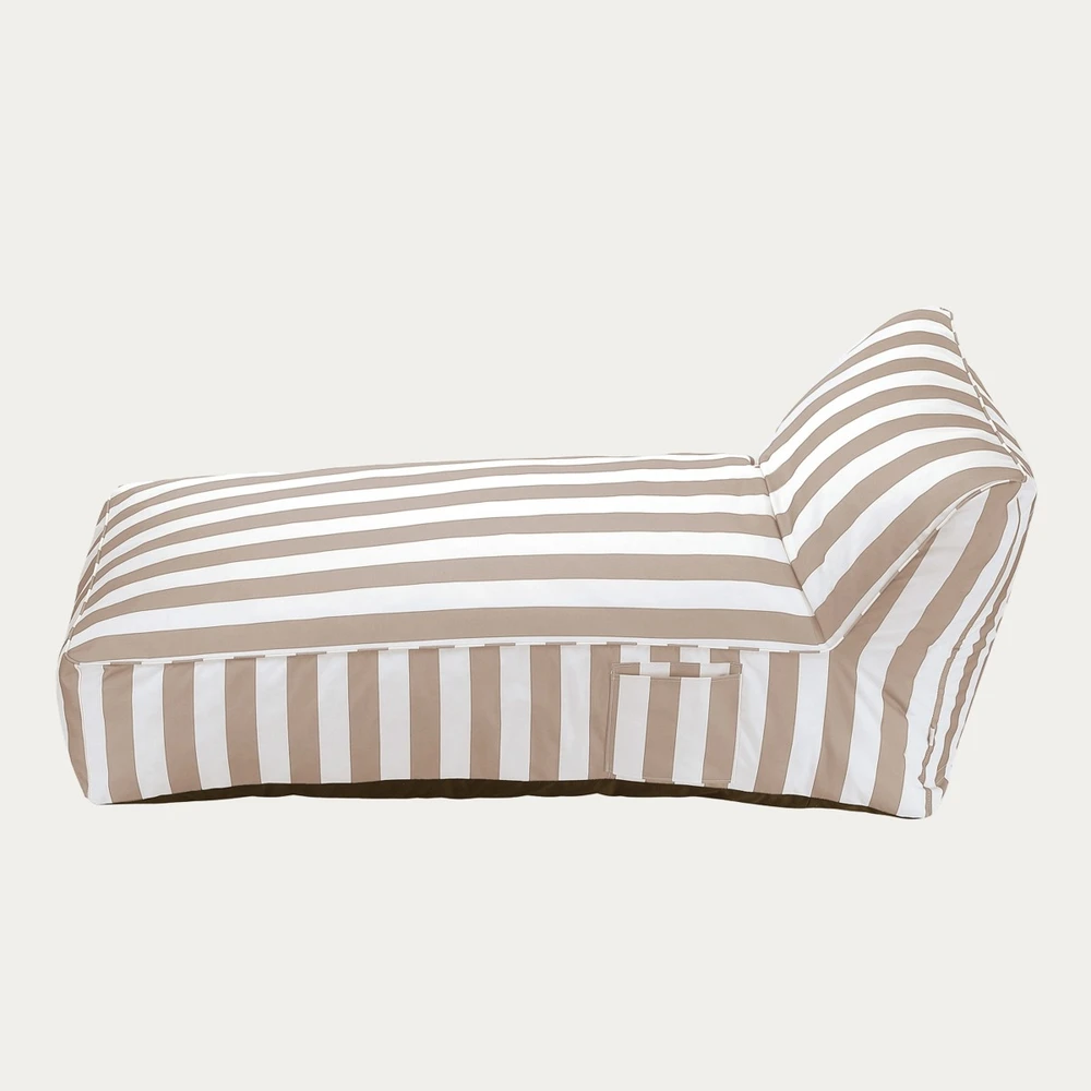 MARIS gultai su baltomis ir smėlio spalvos juostelėmis 70x150x65 cm HOMLA