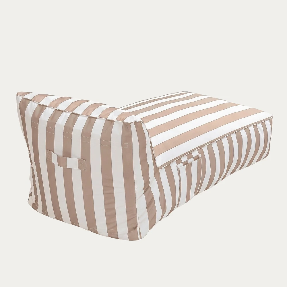 MARIS gultai su baltomis ir smėlio spalvos juostelėmis 70x150x65 cm HOMLA