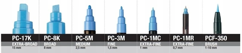 Uni Markeris Teptukas Rožinė - POSCA - Opačus - Vandens pagrindu - Plastikas - Linijos plotis: 1-10 mm