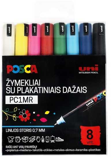 Uni Mitsubishi Pencil Markerių rinkinys POSCA PC1MR, 8 vnt.