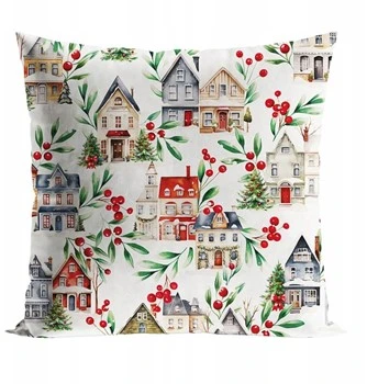 Markizeta Kalėdinis Velvet pagalvės užvalkalas 45x45 Winter Town