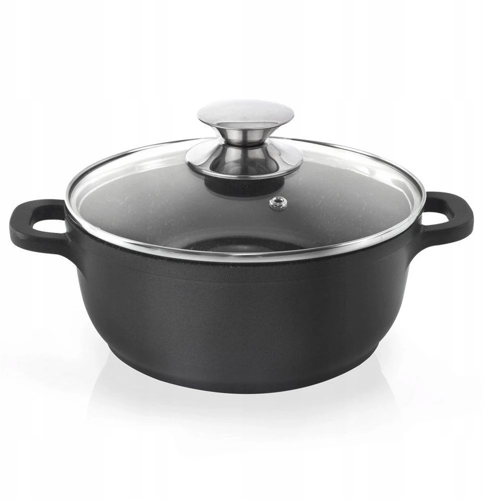 Orion granitinis puodas su stikliniu dangteliu GRANDE 20 cm, 2,3 l