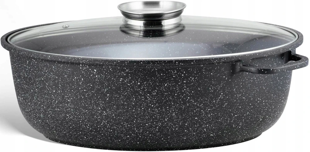 Marmurinė kepimo skarda su dangčiu AROMA KNOB 8L, skirta KlönBerg orkaitei