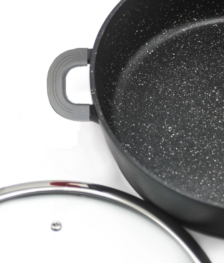 Marmurinė keptuvė 8 l žąsų viryklė + kvapioji priemonė DIDELI INDUKCIJA 38 CM Cheffinger