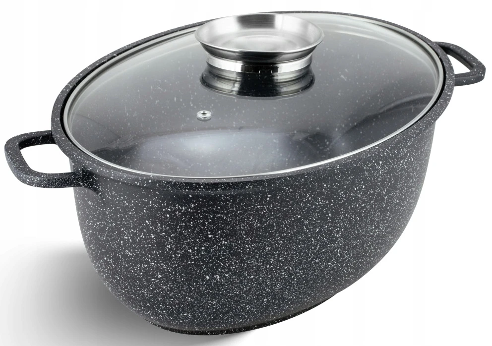 Marmurinė keptuvė Žąsų keptuvė 8l 38cm indukcinis dujų puodas 4037