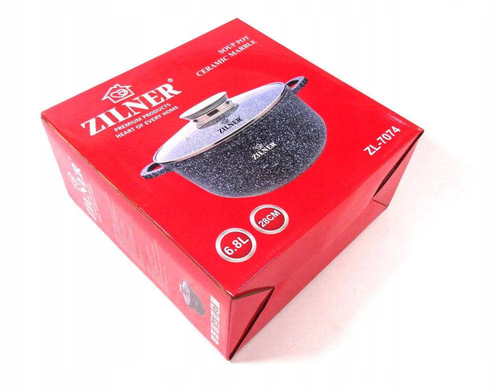 Marmurinis puodas su dangteliu Zilner ZL 7074 6,8L indukcijai 28 cm