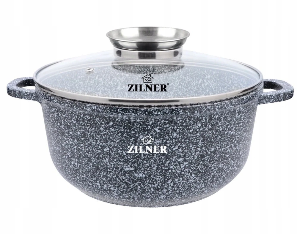 Marmurinis puodas su dangteliu Zilner ZL 7074 6,8L indukcijai 28 cm