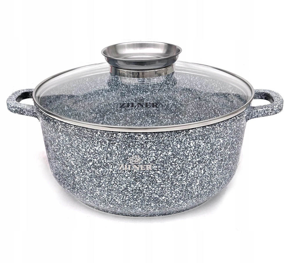 Marmurinis puodas su dangteliu Zilner ZL 7074 6,8L indukcijai 28 cm