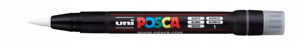 Uni Marqueur POSCA Pinceau Baltas - Vandens pagrindu pagaminta dažai visiems paviršiams