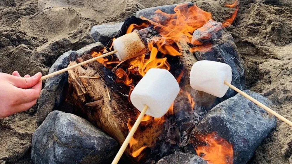 Marshmallow Bbq zefyrai ant grotelių, dideli saldūs 300g vokiški