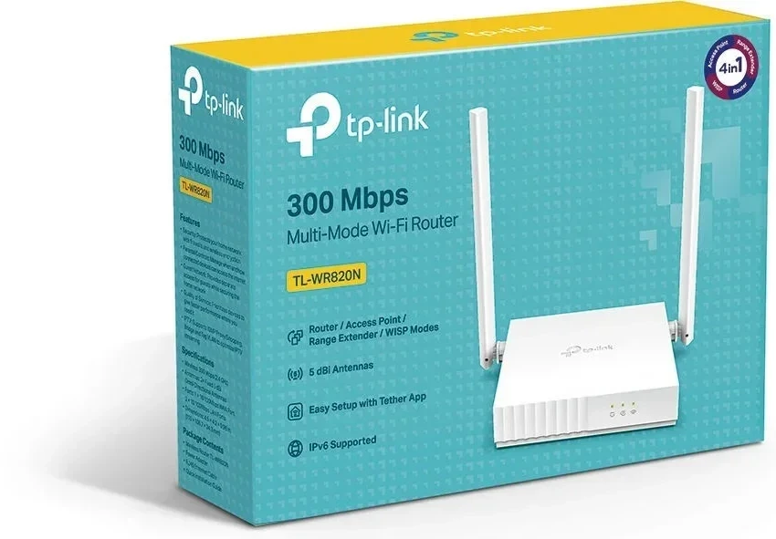 TP-LINK Maršrutizatorius TL-WR820N 802.11n, 300 Mbit/s