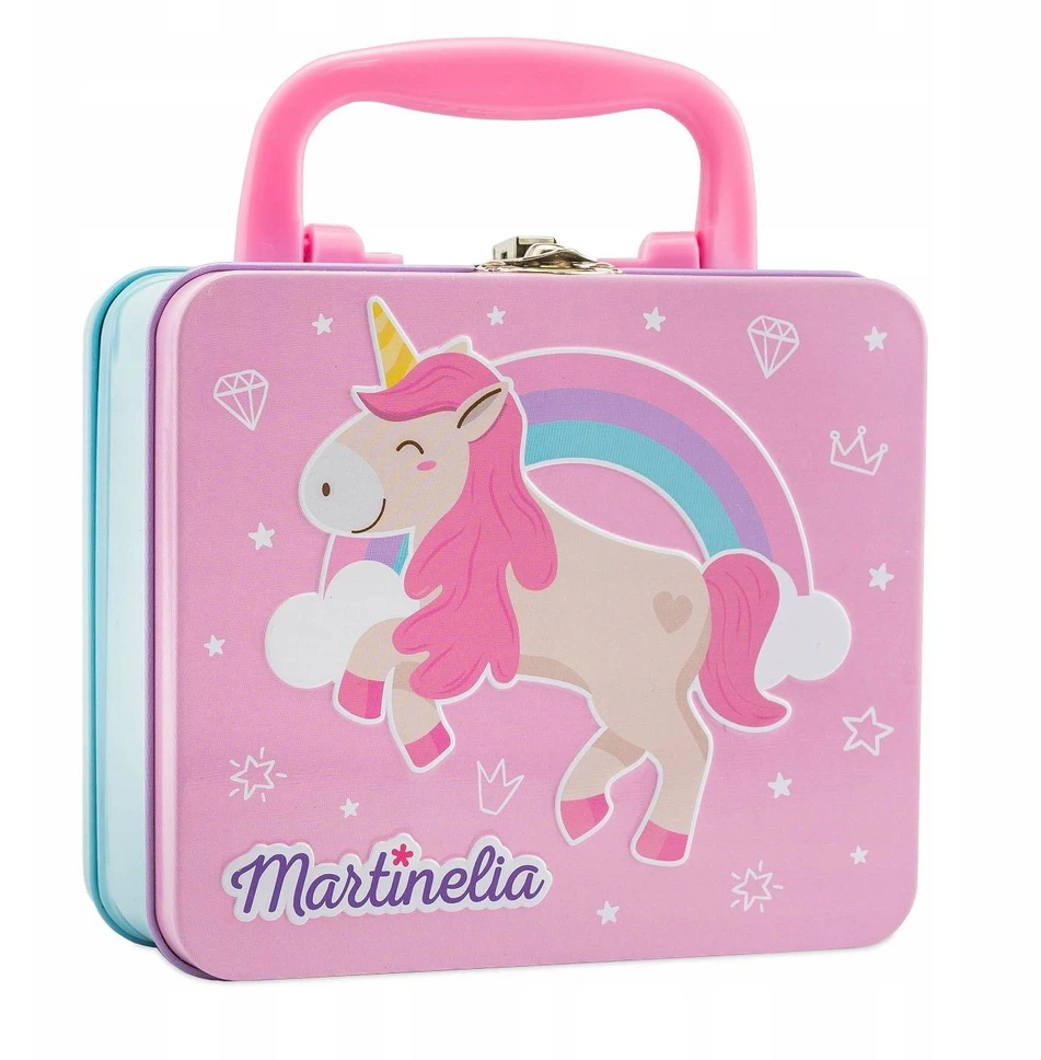 Martinelia Little Unicorn vaikiškos kosmetikos rinkinys metaliniame lagaminėlyje