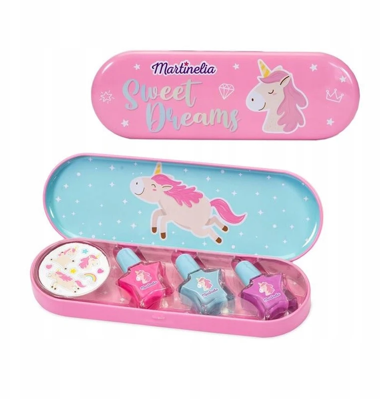 Aquarius MARTINELIA rinkinys manikiurui Little Unicorn, 3 nagų lakai įvairiu spalvu+ lipdukai