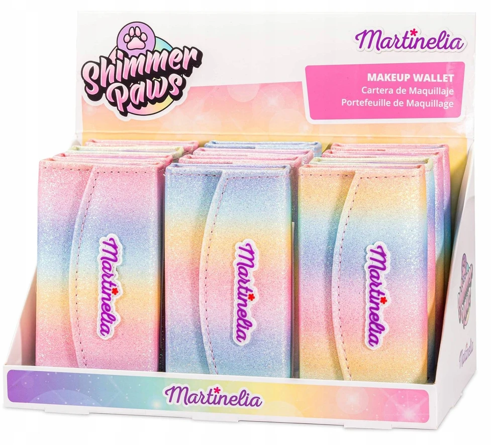 Martinelia Shimmer Paws Makeup Wallet vaikiškos dekoratyvinės kosmetikos paletė piniginėje