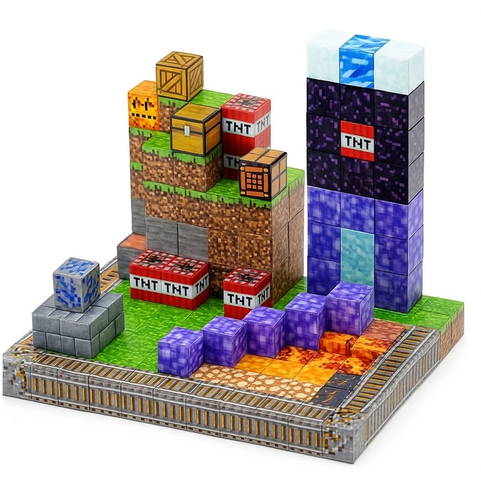 Martius MAGNETINIAI BLOKAI 3D KONSTRUKCIJA PAKSELIAI DIDELIS BLOKŲ RINKINYS XXL FIGŪRĖS