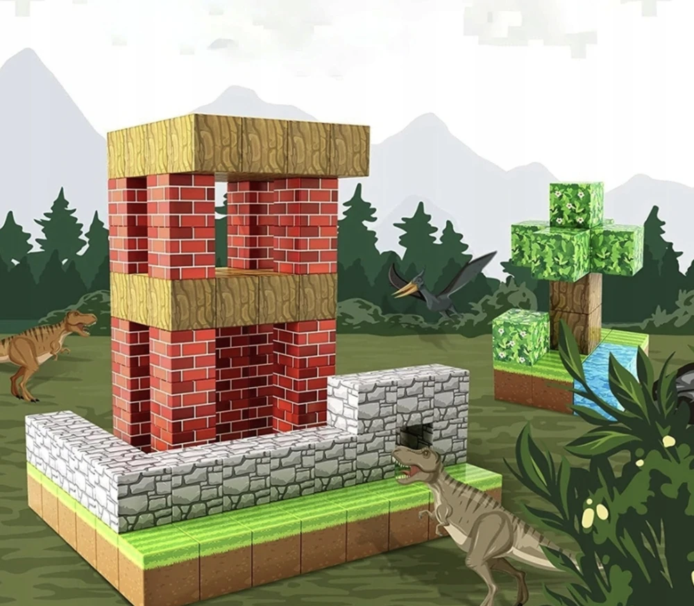 Martius MINECRAFT MAGNETINIAI BLOKAI DIDELI KONSTRUKCINIŲ 100 ELEMENTŲ RINKINYS