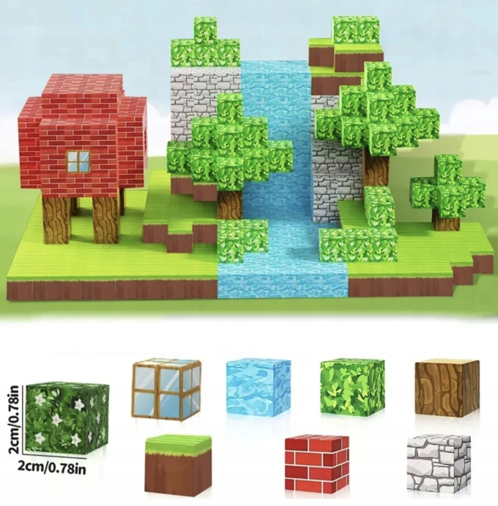 Martius MINECRAFT MAGNETINIAI BLOKAI DIDELI KONSTRUKCINIŲ 100 ELEMENTŲ RINKINYS