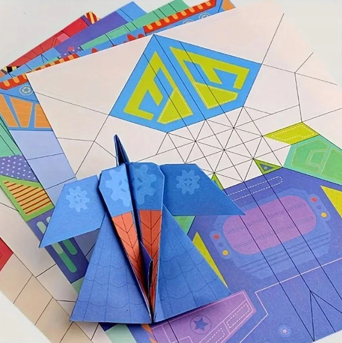 Martius POPIERINIS ORIGAMI PLANE 36 Creative „pasidaryk pats“ rinkinys vaikams Lėktuvo MODELIS