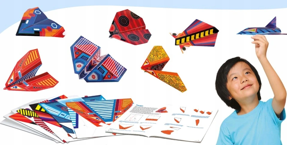 Martius POPIERINIS ORIGAMI PLANE 36 Creative „pasidaryk pats“ rinkinys vaikams Lėktuvo MODELIS