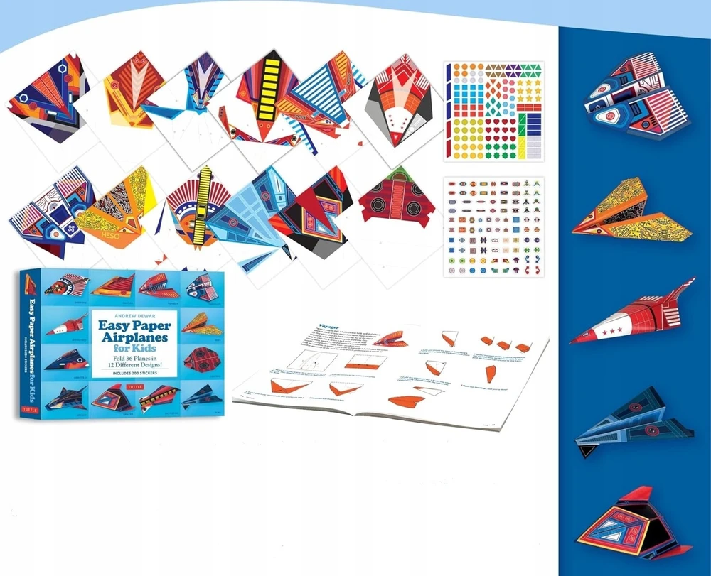 Martius POPIERINIS ORIGAMI PLANE 36 Creative „pasidaryk pats“ rinkinys vaikams Lėktuvo MODELIS