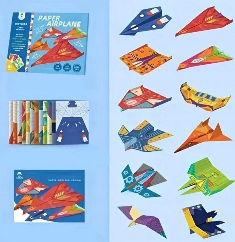 Martius POPIERINIS ORIGAMI PLANE 36 Creative „pasidaryk pats“ rinkinys vaikams Lėktuvo MODELIS