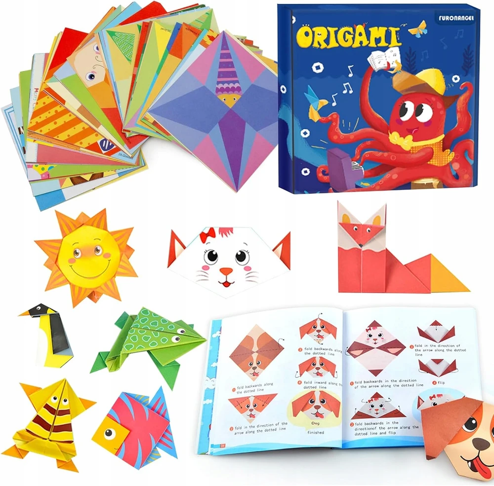 Martius POPIERIUS ORIGAMI 108 LAPAI Kūrybinis „pasidaryk pats“ rinkinys vaikams