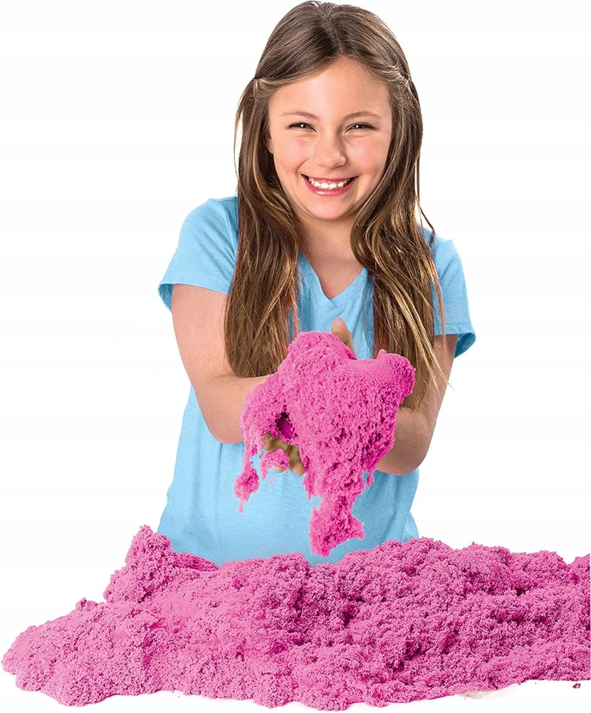 Martom KINETINIS MAGIŠKAS SMĖLIS 1KG SANDLINE COLOR RAUŽIOS PLASTIKOS AKCIJA