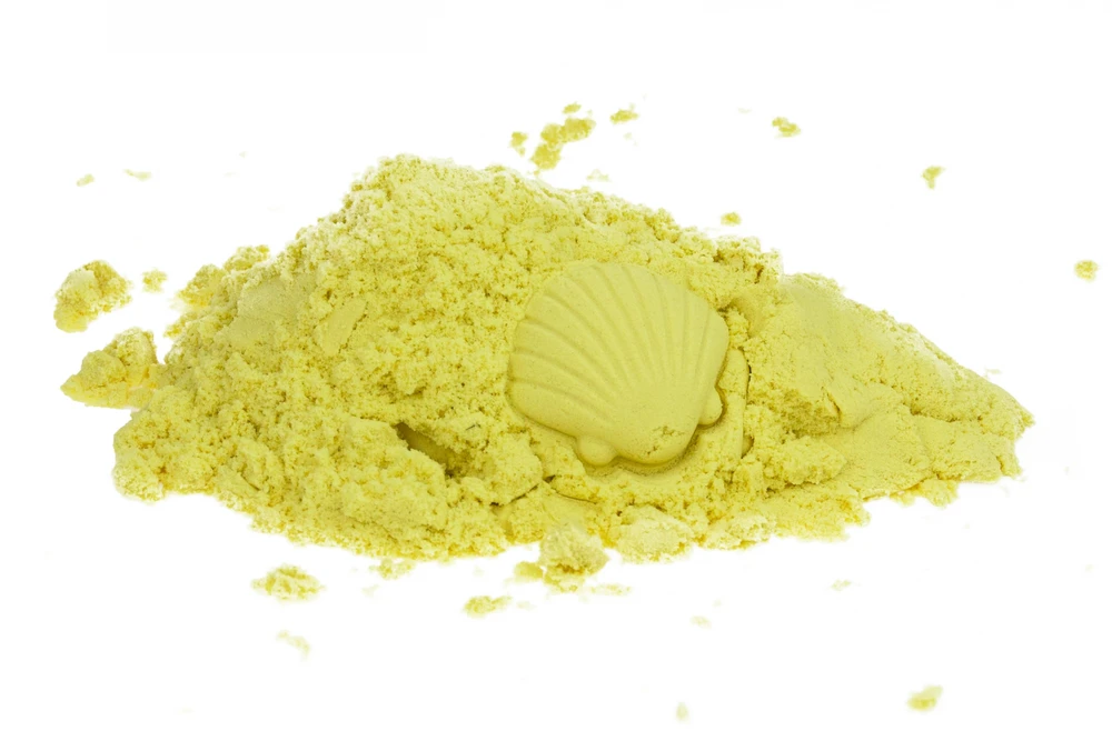 Martom KINETINIS MAGIŠKAS SMĖLIS 1KG SANDLINE SPALVOS GELTONO SMĖLIŲ AKCIJA