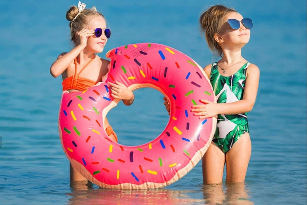 Martom PRIPUKIMAS PAPLŪDŽIO RATAS DONUT DONUT ROŽINIS PLAUKIMO ŽIEDAS BASEINŲ PAplūdIMUI