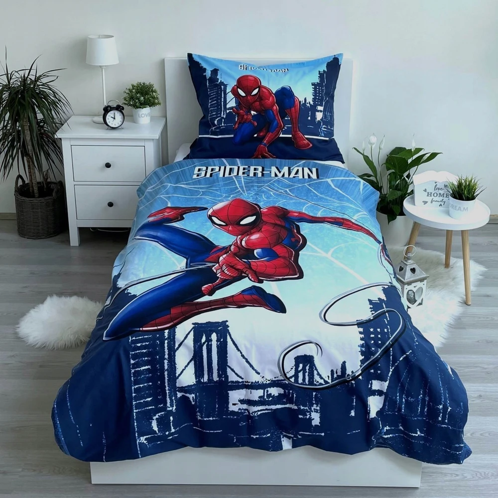 MARVEL Spider-Man DWUSTRONNA, bawełniana pościel na zamek 140x200 cm