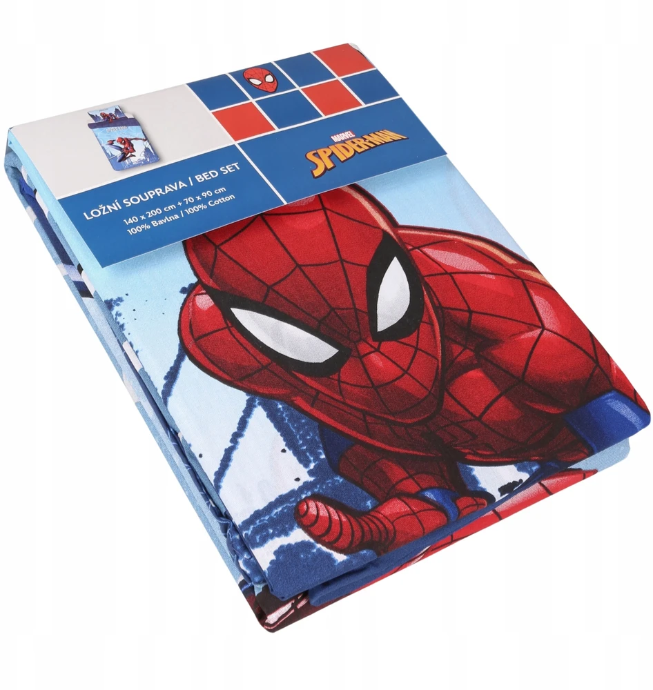 MARVEL Spider-Man DWUSTRONNA, bawełniana pościel na zamek 140x200 cm