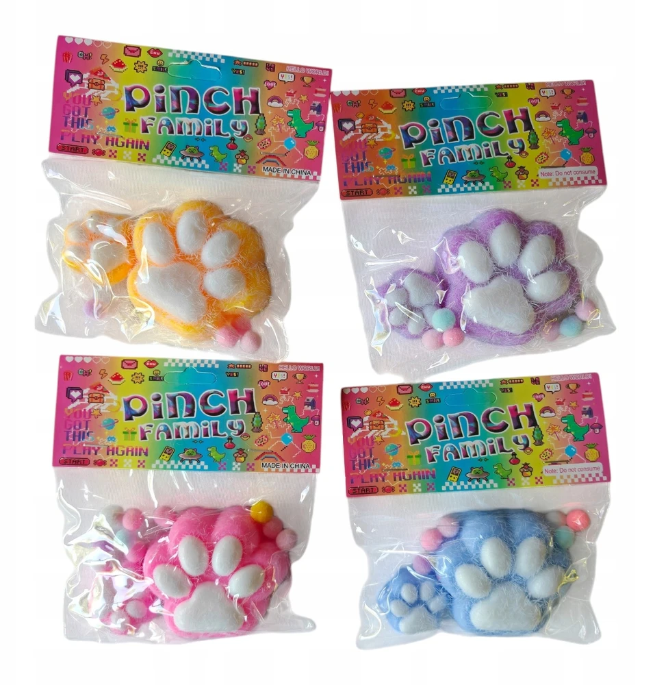 Mas Tex 2x Mochi squishy lipnus squish ŠUNS KATINĖ LETENA gyvūnų letenų plaukai