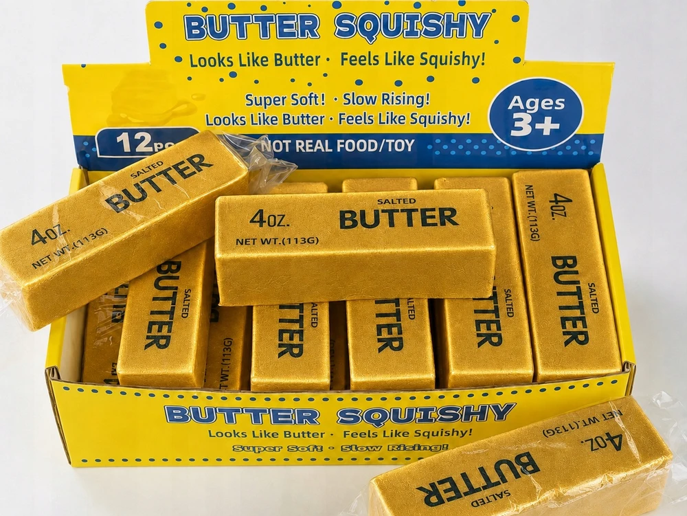 Mas Tex Antistresinis žaislas Gniotek GOLD Butter Squishy Sensory atpalaiduojantis žaislas