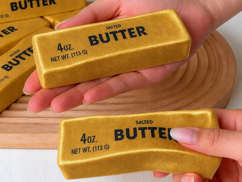 Mas Tex Antistresinis žaislas Gniotek GOLD Butter Squishy Sensory atpalaiduojantis žaislas