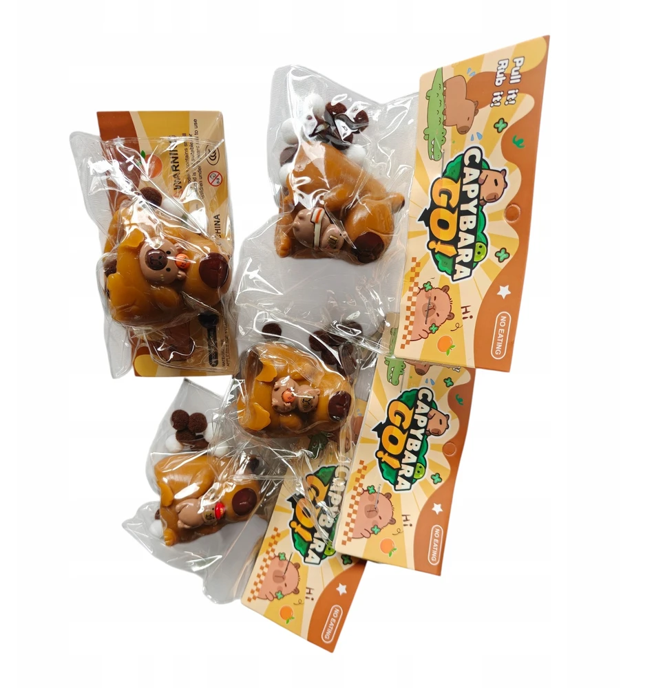 Mas Tex Gniotek KAPIBARA MOCHI antistresinis sensorinis STICKY smėlio spalvos SQUISHY 6 cm