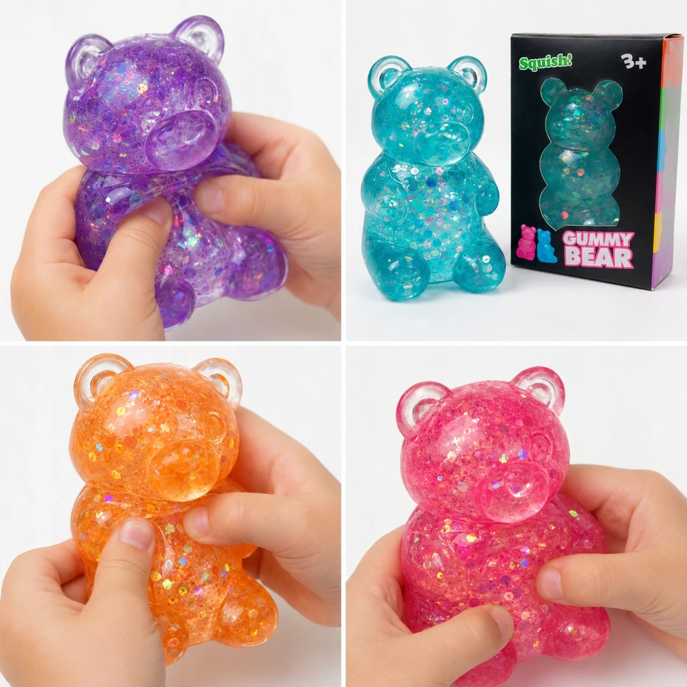 Mas Tex Squishy Dumpling Squishy Dumpling vaivorykštė, antistresinis, sensorinis ir ADHD, 6 cm