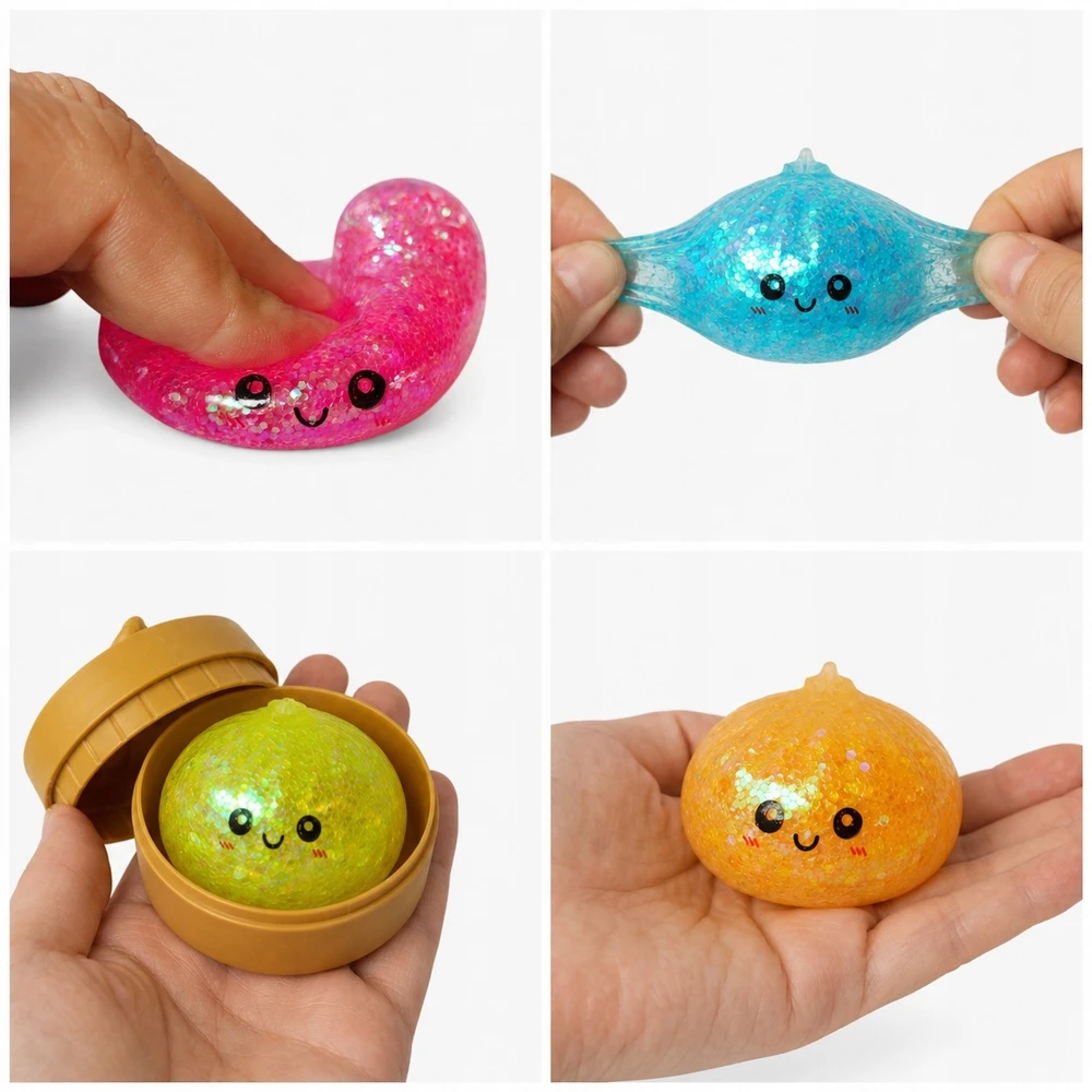 Mas Tex Squishy Dumpling Squishy Dumpling vaivorykštė, antistresinis, sensorinis ir ADHD, 6 cm