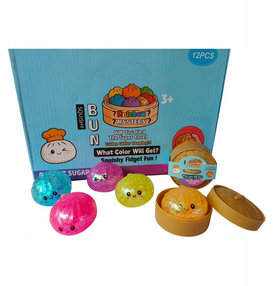 Mas Tex Squishy Dumpling Squishy Dumpling vaivorykštė, antistresinis, sensorinis ir ADHD, 6 cm