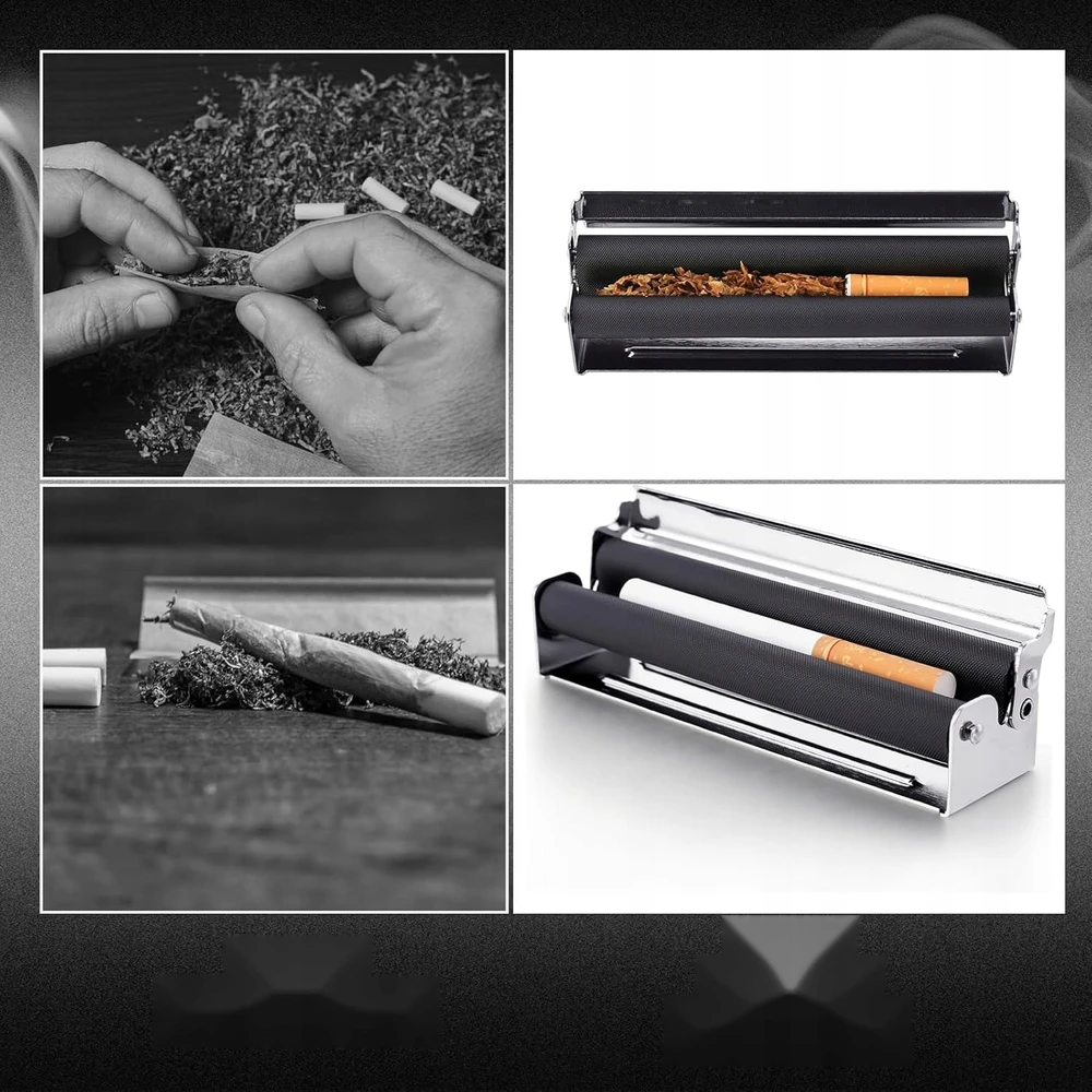 MAŠINA 3 VIENETĖS 70MM 78MM 110MM CIGARETĖMS, RANKINĖ, METALINIS RINKINYS