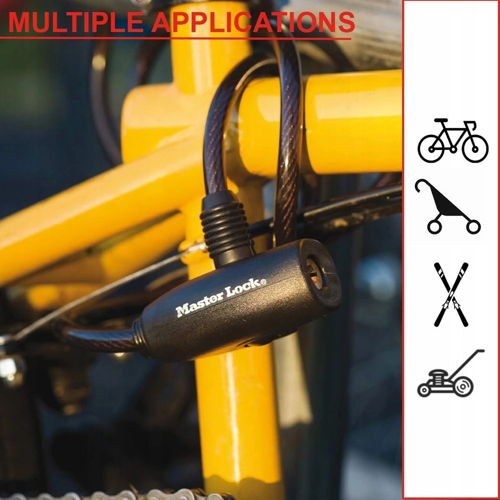 Master Lock 8126EURDPRO juodas spyninis kabelis