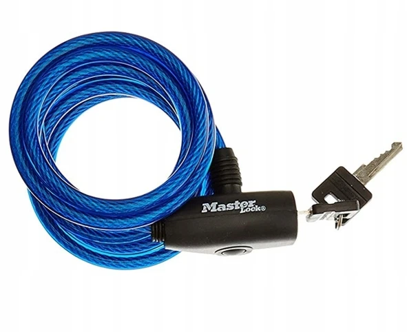 Master Lock Antibrodis kabelis Masterlock - 8127EURDPRO - 1,8m x 8mm - Sukimo plienas - Mėlyna